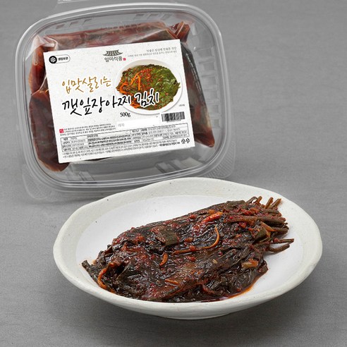 일미식품 입맛살리는 깻잎장아찌 김치, 500g, 1개