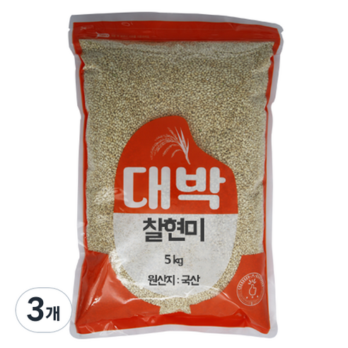 대박 찰현미, 5kg, 3개
