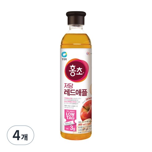 홍초 청정원 레드애플 저당, 4개, 900ml
