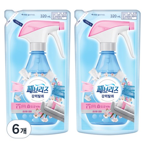 페브리즈 섬유탈취제 은은한꽃향 리필, 320ml, 6개, 은은한 꽃향