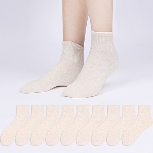 두발로 여성용 퀄리티 밴딩 중목 양말 10켤레