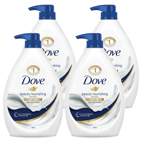 도브 뷰티 너리싱 바디워시, 1kg, 4개