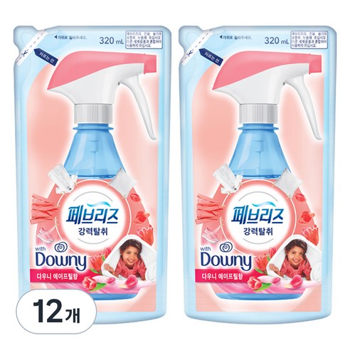 페브리즈 섬유탈취제 다우니 에이프릴향 리필, 320ml, 12개