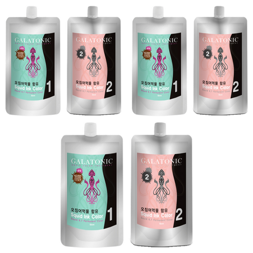 갈라토닉 스퀴드 잉크 칼라 새치염색제 1제 500ml + 2제 500ml, 4N자연갈색, 3개