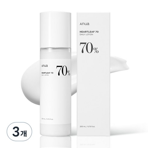 아누아 어성초 70 피부진정 데일리 로션, 200ml, 3개