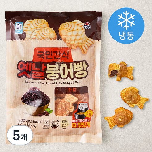 대림선 옛날 붕어빵 단팥 (냉동), 400g, 5개