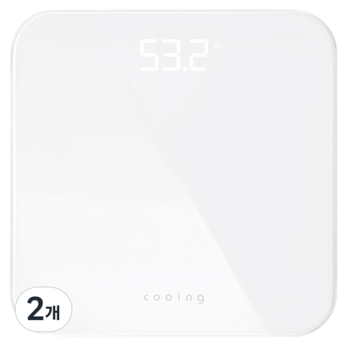 쿠잉전자 디지털 LED 체중계, BDS-260WH, 화이트, 2개