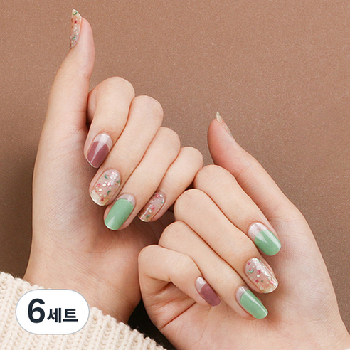 말랑 리얼 젤 네일스티커, 그린트리, 6개