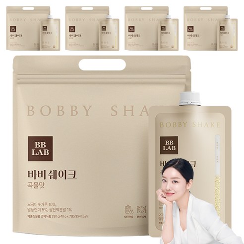 비비랩 바비쉐이크 곡물맛 7p, 280g, 5개