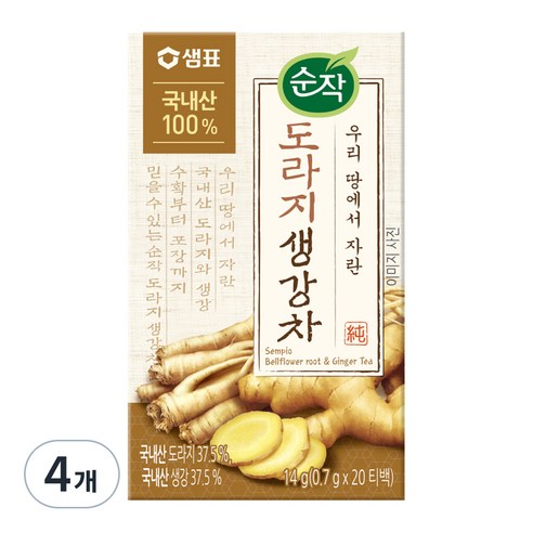 순작 도라지 생강차, 0.7g, 20개입, 4개