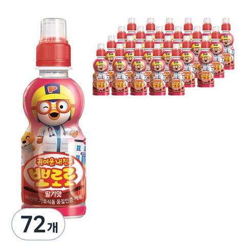 뽀로로 딸기맛 페트 72개 묶음, 아이들의 행복을 위한 최고의 선택!