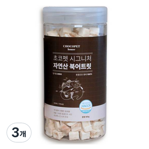 초코펫하우스 반려동물 시그니처 동결건조 간식, 북어, 80g, 3개