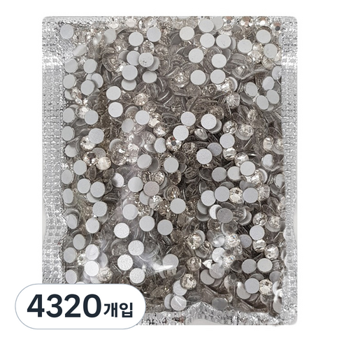 브라운네일 메이브라운 대용량 네일스톤 SS16호, 크리스탈(실버), 4320개입