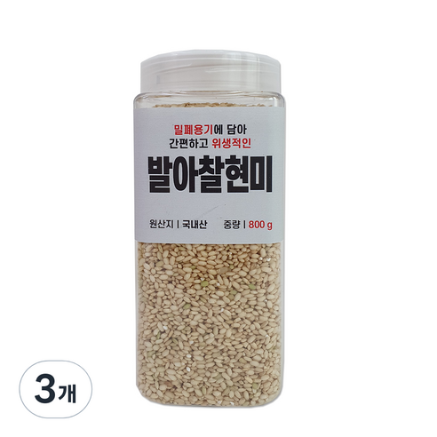 대한농산 통에담은 발아찰현미, 800g, 3개