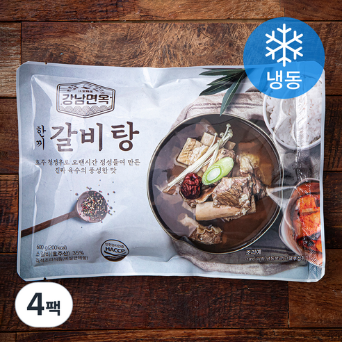강남면옥 한끼 갈비탕 (냉동), 600g, 4팩