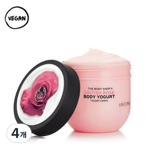 더바디샵 브리티쉬 로즈 바디 요거트, 200ml, 4개