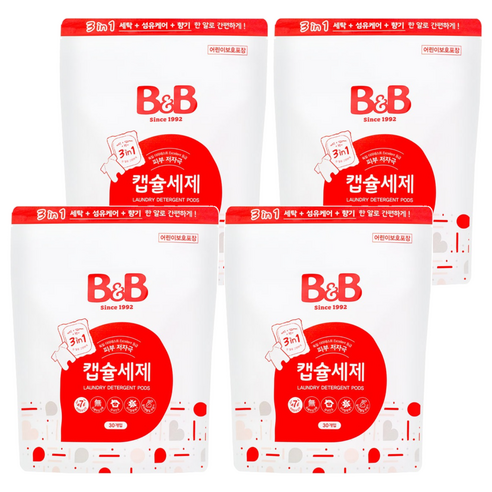 비앤비 3 in 1캡슐세제, 4개, 30개입