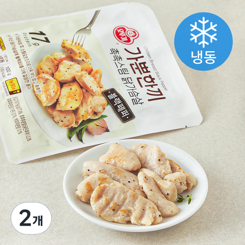 오뚜기 가뿐한끼 촉촉스팀 닭가슴살 블랙페퍼 (냉동), 100g, 2개, 1개입