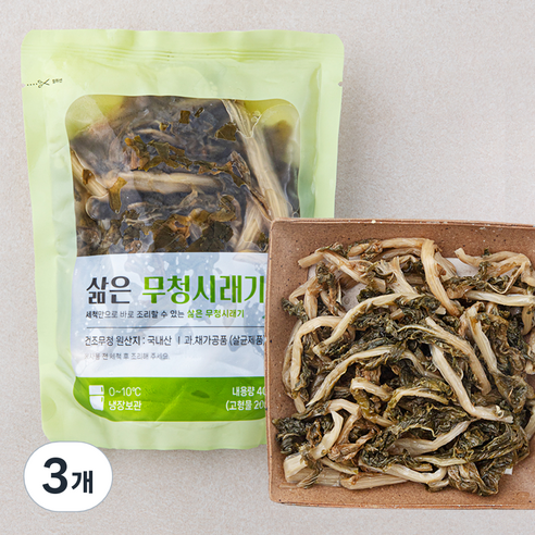 초록들 삶은 무청시래기, 400g, 3개