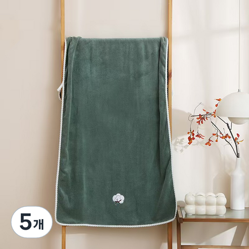 원이네 솜사탕 스위트 바스타월 300g, 그린, 5개