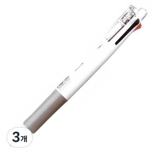 제브라 클립온멀티 다색펜 B4SA1, 화이트, 3개