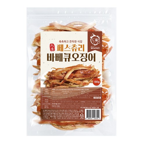 해야미 바베큐 오징어, 300g, 1개 건어물