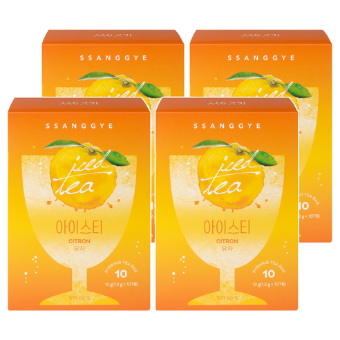 쌍계명차 유자 아이스티 10p, 1.2g, 10개입, 4개