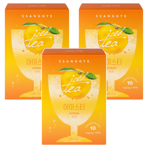 쌍계명차 유자 아이스티 10p, 1.2g, 10개입, 3개
