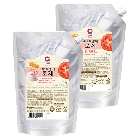 청정원 로제 스파게티소스, 2kg, 2개