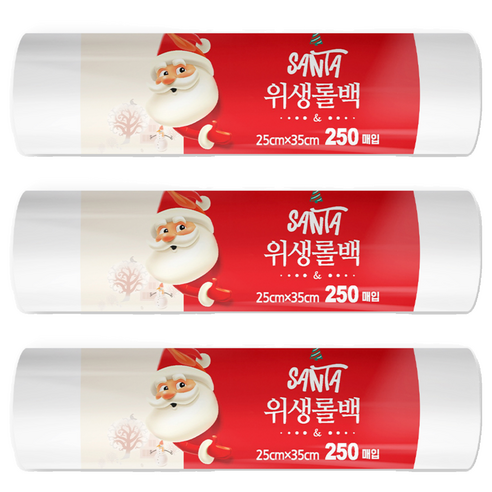 데일드 산타 위생 롤백 중 25cm x 35cm, 3개, 250개입, 중(M)
