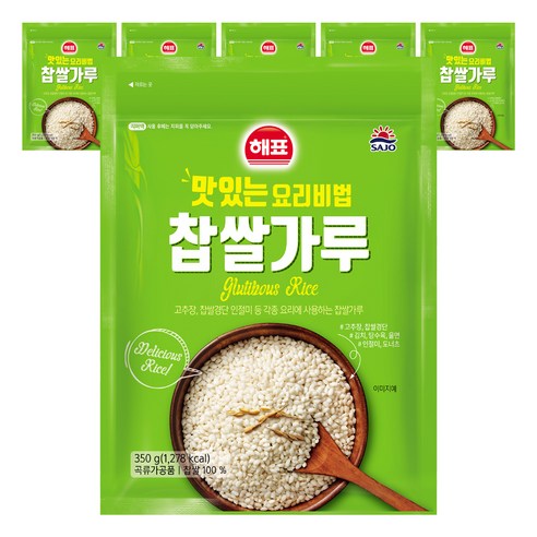 해표 사조 찹쌀가루, 350g, 6개