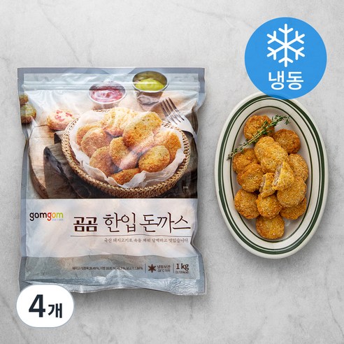 곰곰 한입 돈까스 (냉동), 1kg, 4개