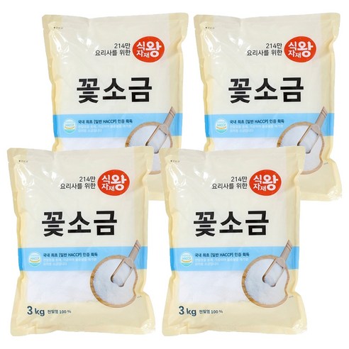 식자재왕 꽃소금, 3kg, 4개