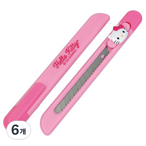 바이하츠 포켓 커터칼 소 P-HKCT, 헬로키티, 6개