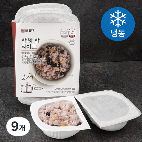 밥이야 0.5공기 밥맛밥라이트 알콩밥 (냉동), 200g, 9개