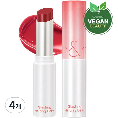 롬앤 글래스팅 멜팅 밤, 04 히피 베리, 3.5g, 4개