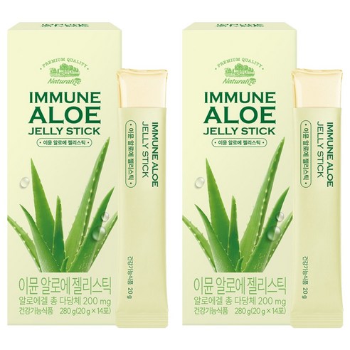 네추럴라이즈 이뮨 알로에 젤리스틱, 280g, 2개