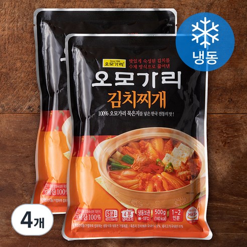 오모가리 수제 김치찌개 (냉동), 500g, 4개