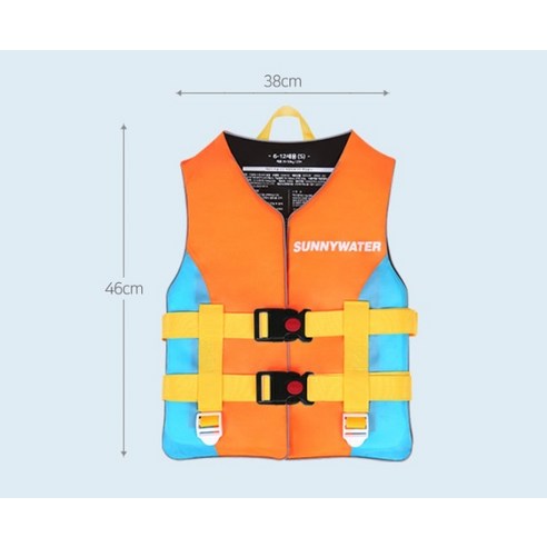 써니워터 아동용 수영보조용품 물놀이 조끼, 오렌지