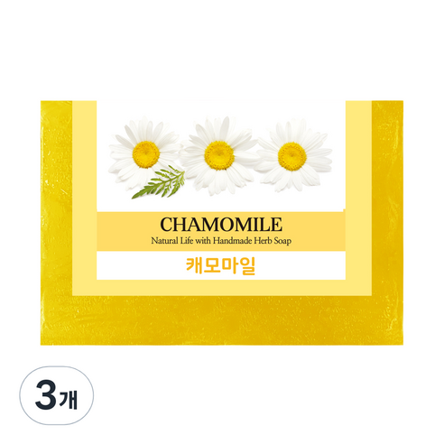 프로방스 내추럴 허브비누 캐모마일 꽃향, 100g, 3개