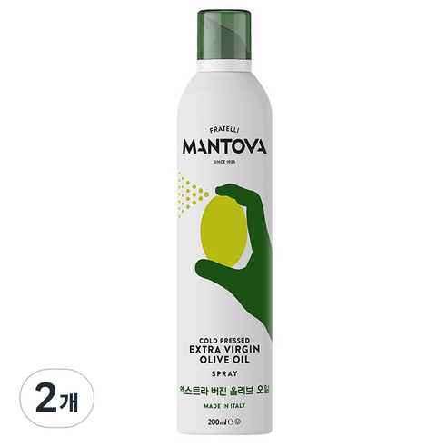 만토바 엑스트라 버진 올리브 오일 스프레이, 2개, 200ml