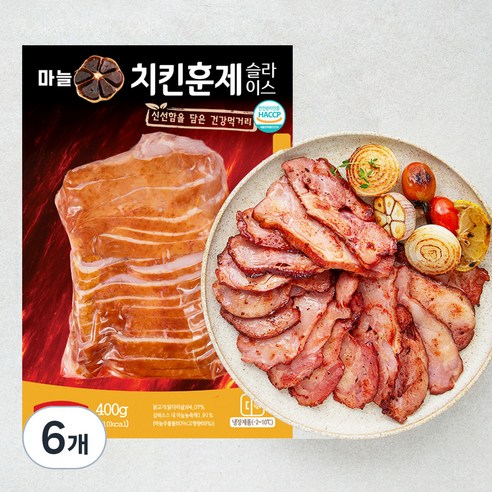 노랑오리 마늘 치킨훈제 슬라이스, 6개, 400g