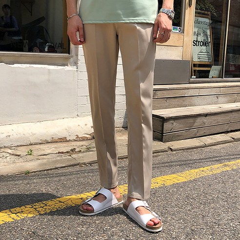 머시따 남성용 구김없는 시크릿 히든밴딩 9부 슬랙스