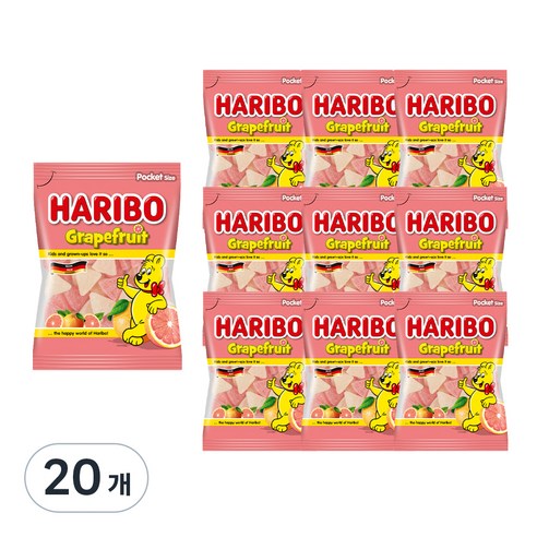 하리보 그레이프프루트 젤리, 100g, 20개