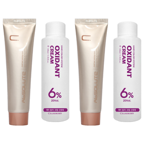 에비뉴쉬에뜨 앱솔루트 컬러링 크림 염색제 120g + 산화제 100ml, 구리빛밝은갈색, 2개
