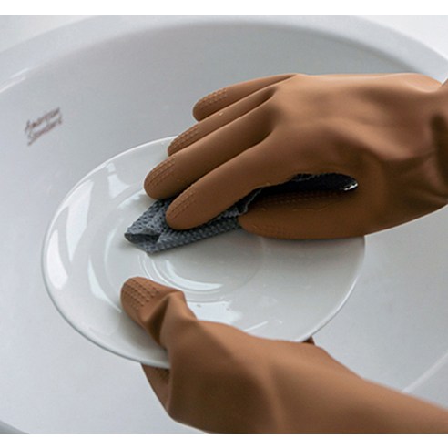 깨끗한 집안 청소를 위한 편안하고 내구성 있는 생활공작소 라텍스 고무장갑