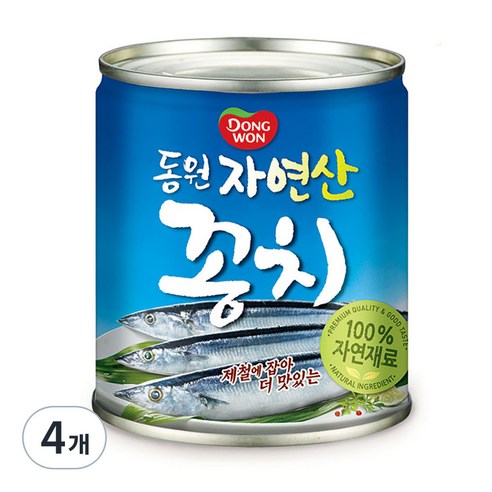 동원 자연산 꽁치 통조림, 230g, 4개