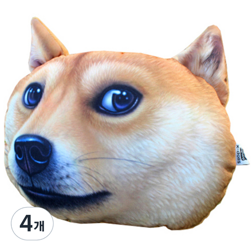 삼에스 X-DOLLS 3D 차량용 목쿠션, XD101T (DOGE시바견), 4개