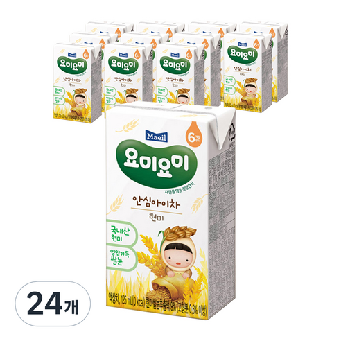 매일유업 요미요미 안심아이차 125ml, 현미맛, 24개