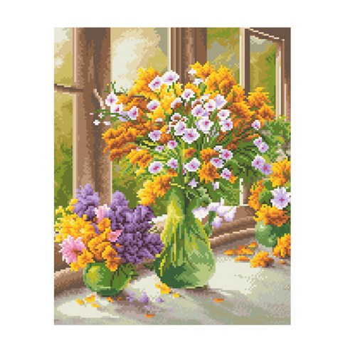디클레어 액자 캔버스형 보석십자수 DIY 키트 40 x 50 cm, 1세트, 한가로운 오후